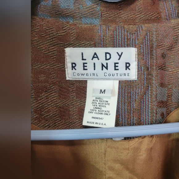 VTG Lady Reiner Western Cowgirl Couture Horse Country Blazer Jacket Fringe Rodeo - Picture 8 of 10